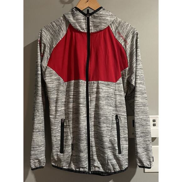 Gymshark Jacket Hoodie Zip Up Raglan Colorblock Athletic Pump Cover Womens XL - Picture 1 of 8